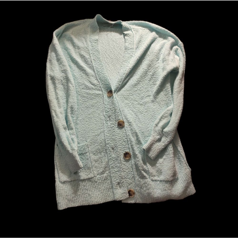 Loft turquoise cardigan with split design